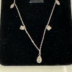 Dazzling Silver Necklace with Teardrop Pendants